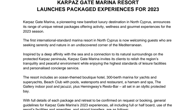 Karpaz Gate Marina_Press release_Karpaz Gate Marina Resort Launches Packages for 2023.pdf