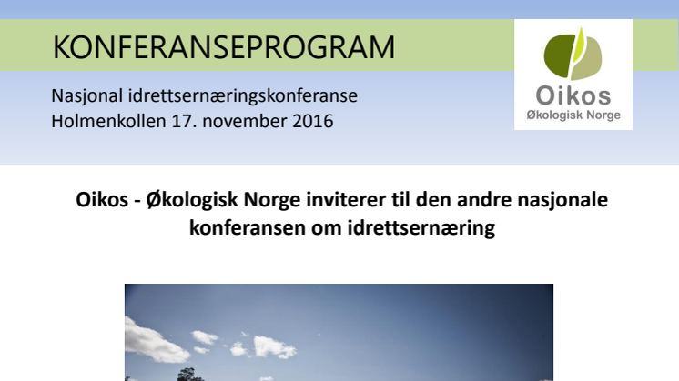 Nasjonal idrettsernæringskonferanse, Oslo 17 november