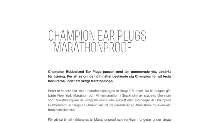 Champion Ear Plugs – Marathonproof