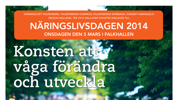 Program för Näringslivsdagen i Falkenberg 5 mars 2014