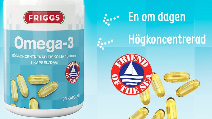 Hållbart producerad, högkoncentrerad Omega-3 - fiskolja med gott samvete från Friggs