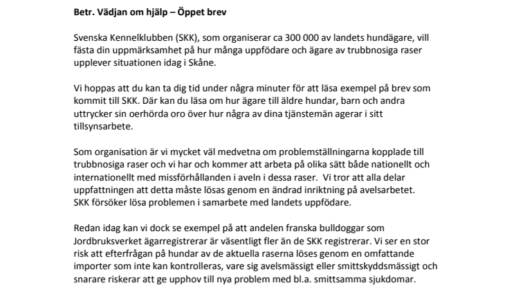 Öppet brev till landshövdningen i Skåne
