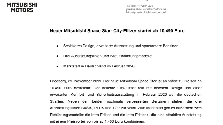 Neuer Mitsubishi Space Star: City-Flitzer startet ab 10.490 Euro