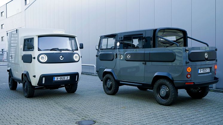 XBUS 1 und XBUS 2 – die ersten Prototypen des viel beachteten neuen Elektro-Leichtfahrzeugs. Foto: ElectricBrands