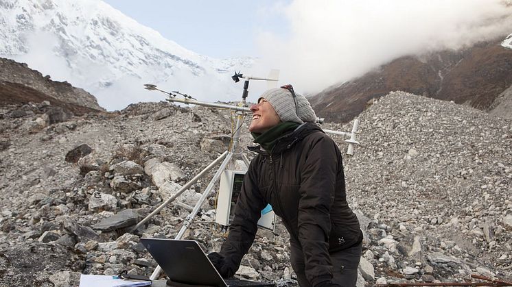 Dr Francesca Pellicciotti on a debris-covered glacier