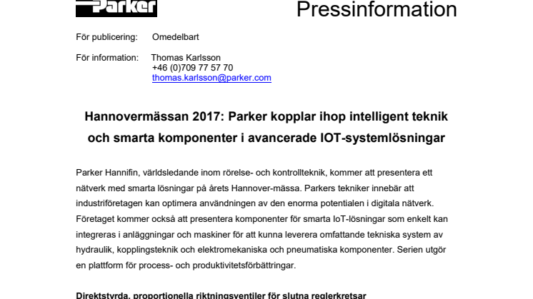 Parker på Hannovermässan – avancerade IoT-lösningar