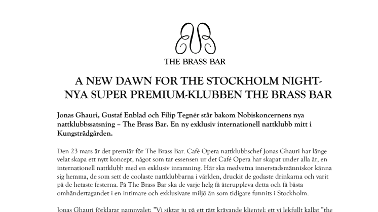 Nya Super Premium-klubben The Brass Bar