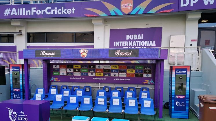 Bluewater water stations in the Desert Vipers player dugout