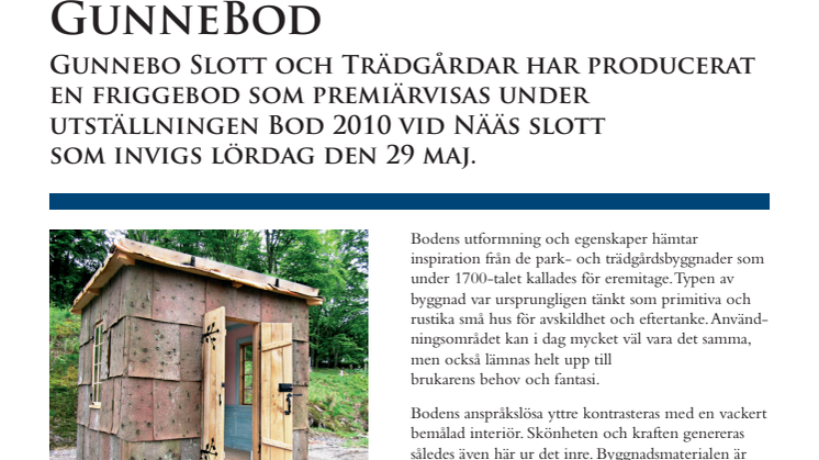 Friggebod från Gunnebo Slott och Trädgårdar