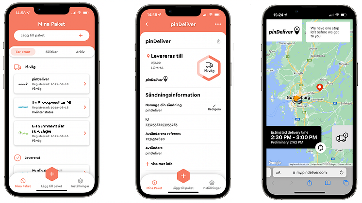 Nu kan dina kunder följa pinDelivers leveranser i nShift Mina Paket