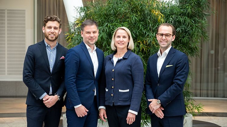 From the left: Johan Ward, Business Manager Sigma Young Talent; Thomas Lindqvist, Development Manager Santander Consumer Bank; Åsa Dammert, HR Director Santander Consumer Bank; Daniel Gyllensparre, Business Manager Sigma Young Talent.