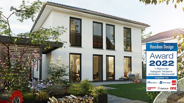 Unsere Stadtvilla 145 gewann beim diesjährigen Hausbau Design Award den 1. Platz in der Kategorie "moderne Architektur".