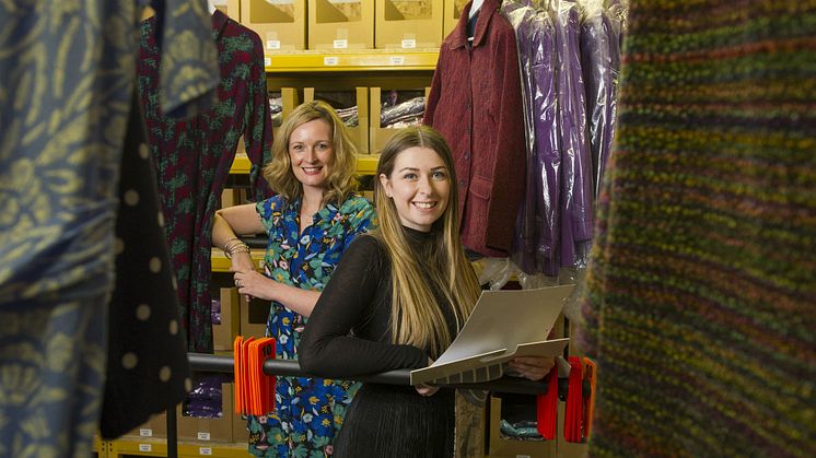 Northumbria graduate intern Megan Hincks (front) with Lily Ella owner Zoe Glover