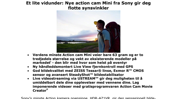 Et lite vidunder: Nye action cam Mini fra Sony gir deg flotte synsvinkler