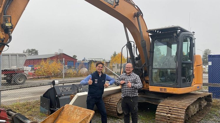 Fredrik Holmquist, VD Maskinia tillsammans med Hugo Näslund, VD Lagers Maskin.