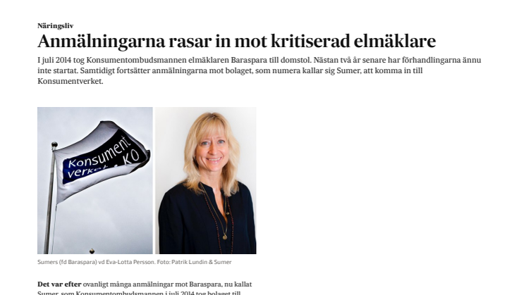 Sumer ger en bakgrund till artikeln i Svenska dagbladet