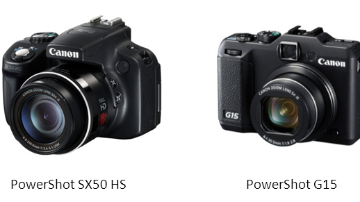 Canon lanserer det ekstremt lyssterke kompaktkameraet PowerShot G15 og PowerShot SX50 HS - verdens første kompaktkamera med 50x optisk zoom  