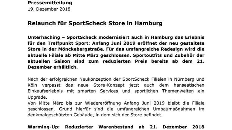 Relaunch für SportScheck Store in Hamburg 