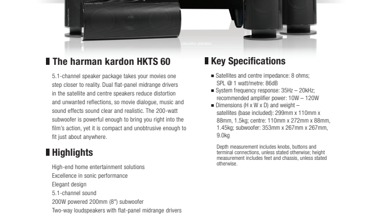 Specifikation sheet - HKTS 60
