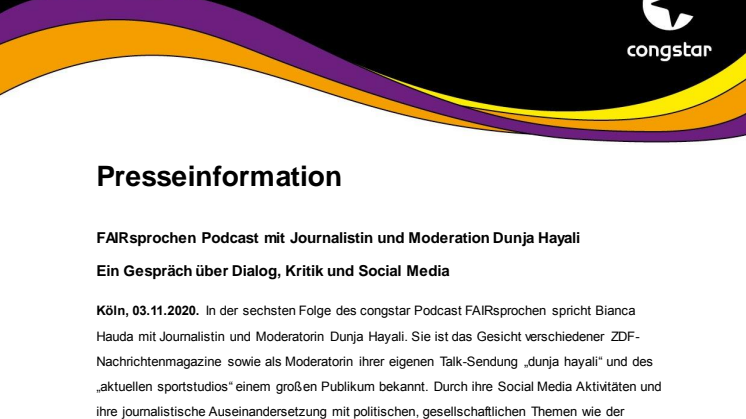 FAIRsprochen Podcast mit Journalistin und Moderation Dunja Hayali 