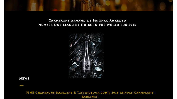 Champagne Armand de Brignac Awarded #1 Blanc de Noirs in the World for 2016 