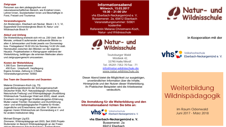 Wildnispädagogik Weiterbildung Odenwald 2017