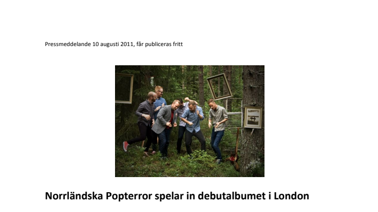 Norrländska Popterror spelar in debutalbumet i London