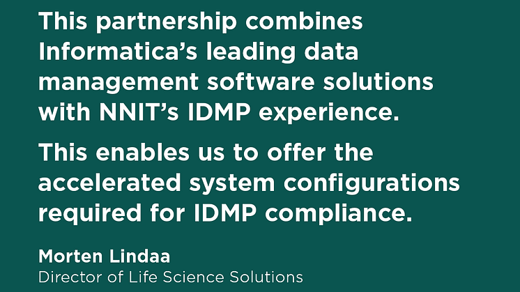 ​NNIT and Informatica partner on ISO IDMP solutions for life sciences
