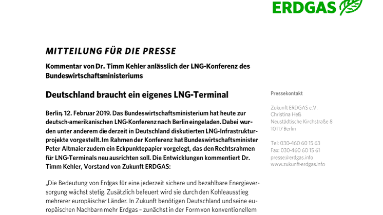 Deutschland braucht ein eigenes LNG-Terminal