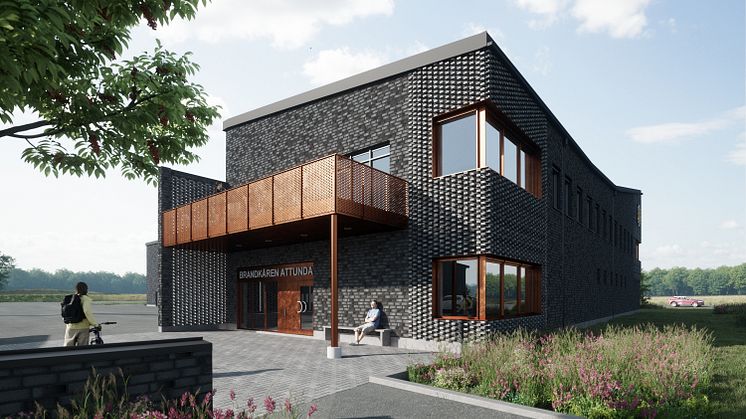 Den nya brandstationen i Sigtuna är den sjätte som Brandkåren Attunda bygger. Bild: a och d arkitektkontor och Stark Arkitekter