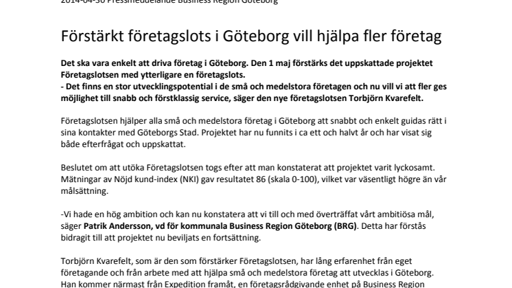 Förstärkt företagslots i Göteborg vill hjälpa fler företag