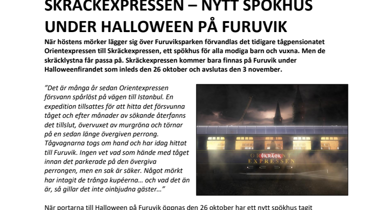 Skräckexpressen - nytt spökhus under Halloween på Furuvik