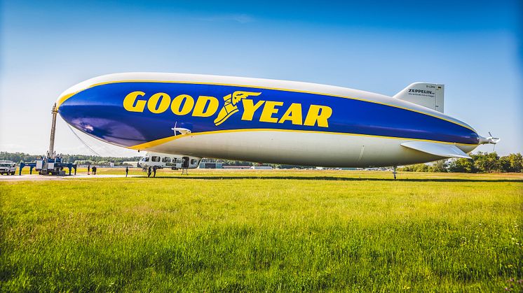 Goodyear Blimp -ilmalaiva palaa moottoriurheilutapahtumiin Euroopassa