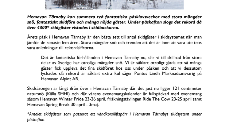 Rekordpåsk i Hemavan Tärnaby