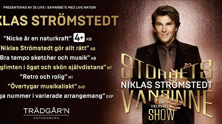 En vecka kvar till premiär för Storhetsvansinne med Niklas Strömstedt på Trädgår'n i Göteborg