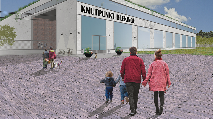 Knutpunkt Blekinge - En skiss på hur ett framtida stationsområde kan se ut. Ronneby kommun