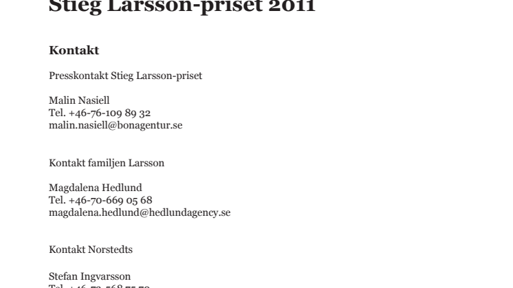 Stieg Larsson-priset 2011