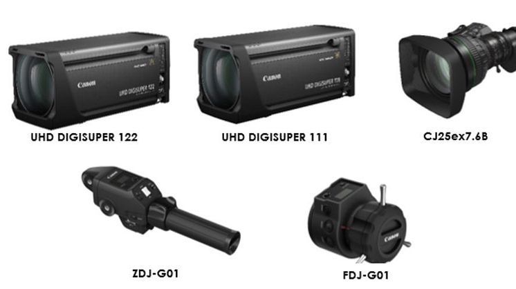 Canon bryter ny mark för 4k broadcastobjektiv och lanserar UHD DIGISUPER 122 med världens bredaste vidvinkel, UHD DIGISUPER 111 samt objektivet CJ25ex7.6B i kategorin UHDxs