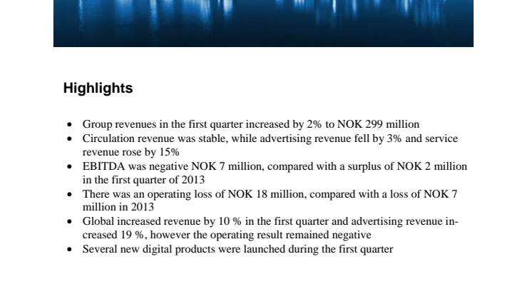 Quarterly Report first quarter 2014