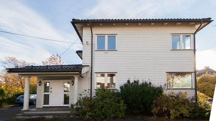I denne villaen vokste Dronning Sonja opp. Nå blir huset en del av friluftsmuseet på Maihaugen i Lillehammer. Foto: Audbjørn Rønning/Maihaugen