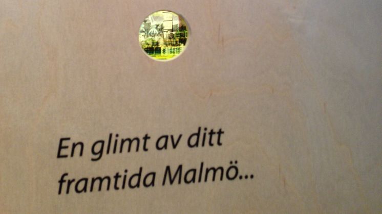 Detaljbild från utställningen Spana in vårt framtida Malmö!