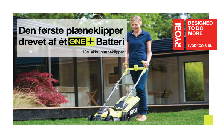 Den første plæneklipper drevet af ét ONE+ batteri