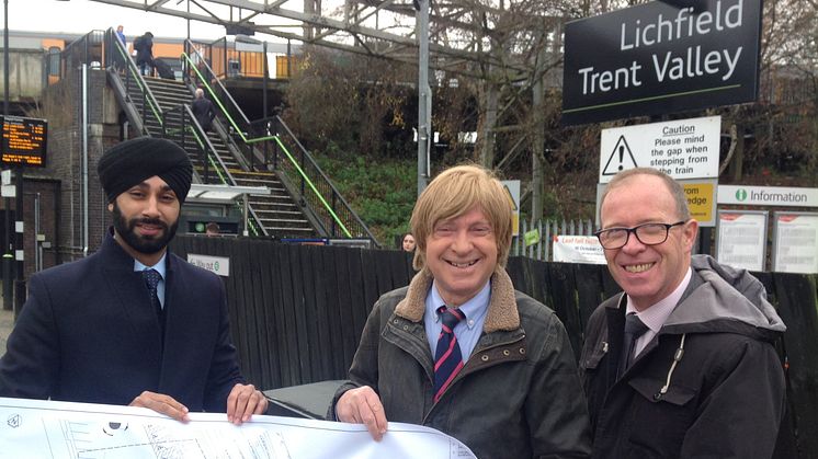 L-R  Harpreet Singh-Moore (Network Rail), Michael Fabricant MP & Richard Brooks (West Midlands Railway)