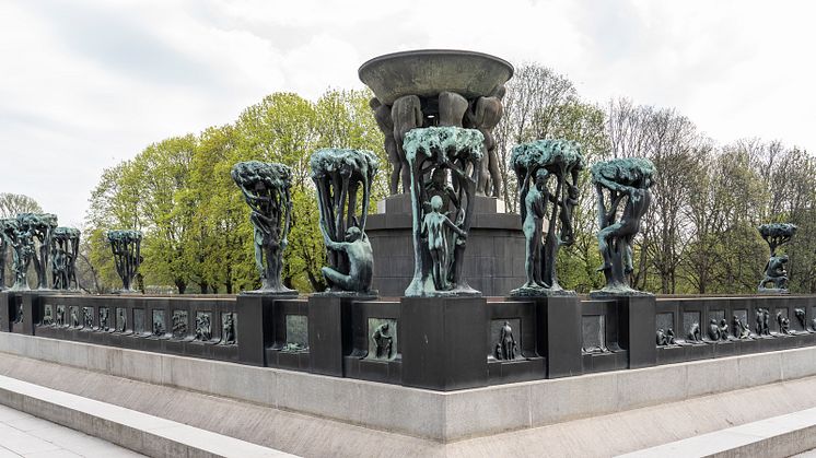 Uten vann mellom 5. august til 8. september grunnet konservering. (Foto: Jiri Havran / Vigeland-museet)