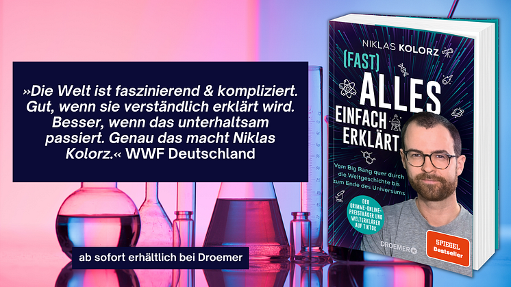 Wissenschaft kann so einfach sein. Niklas Kolorz mit "(Fast) Alles einfach erklärt" auf Top 2 der SPIEGEL-Bestsellerliste