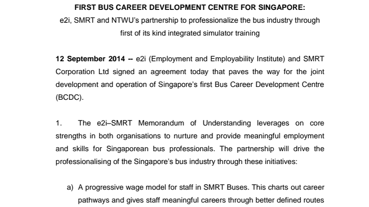 First Bus Career Development Centre for Singapore