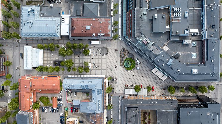 Renmarkstorget i Umeå ska byggas om för att ge bättre förutsättningar för folkliv året runt. Foto: Fredrik Larsson, Umeå kommun