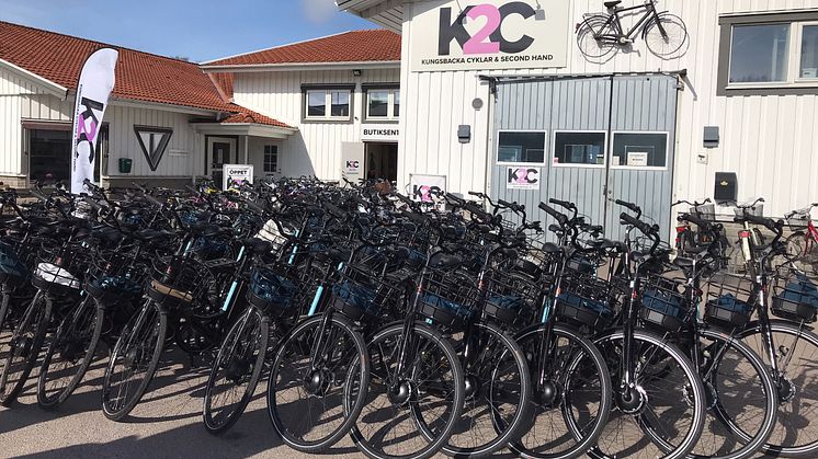 Elcyklarna som lånades av invånarna under projektet, cyklarna är av märket Ecoride Ambassador.