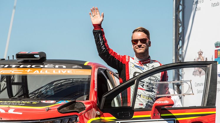 Mads Østberg, Rally Sardinia 2019. Bild: Citroën Racing Media