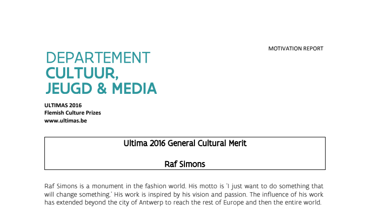 motivation report Ultimas 2016 General Cultural Merit